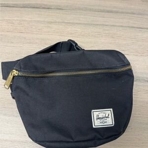 Herschel Supply Company Black Belt Bag with Gold Zipper